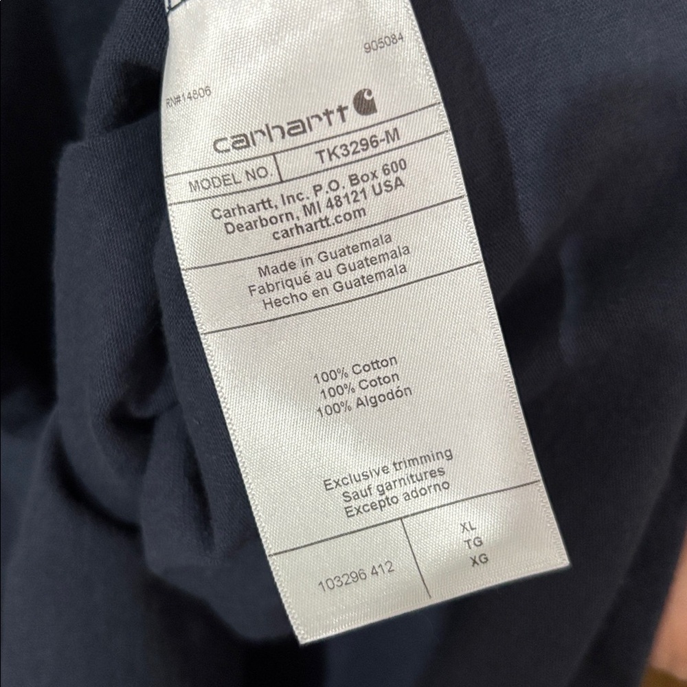 Carhartt Dark Blue Tee with Pocket XL heavy cotton - Picture 4 of 5